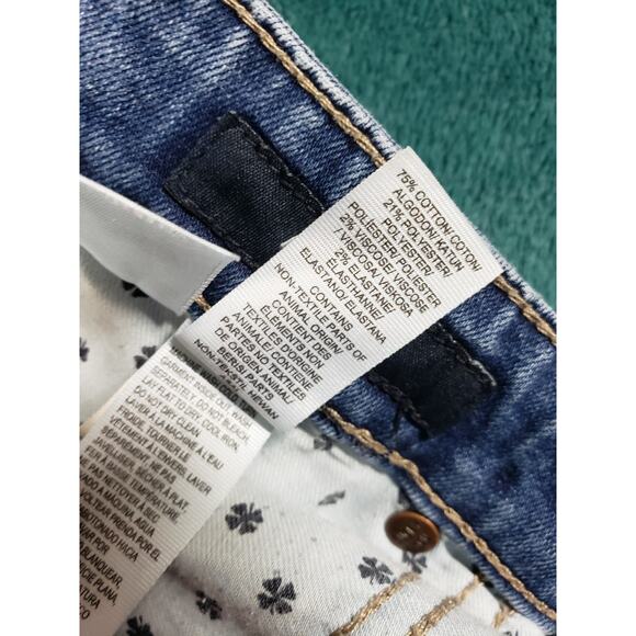 Lucky Brand Jeans Size 8 Womens Blue Stretch Pants Fray Hem Mid Rise Ava Skinny - Picture 7 of 16